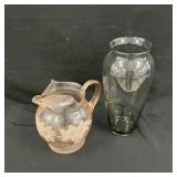 Glass Pitcher & Vase