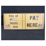 Vintage Pick Up A&W Sign