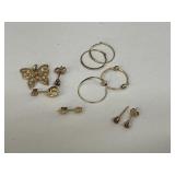 14K Gold Stud Earrings & Butterfly Charm