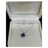 14K White Gold 20" Amethyst Necklace
