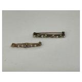 14K Gold Vintage Gold Bar Brooch - 1" & 1 1/4"