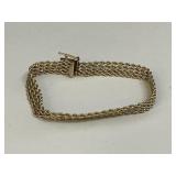 14K Gold 7" Woven Rope Bracelet
