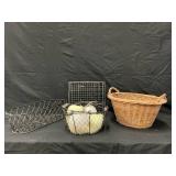 Baskets & Ceramic Apples & Pears