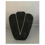 14K Gold 18" Garnet Pendant Necklace