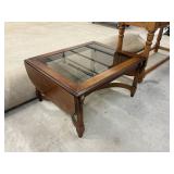 Glasstop Drop Leaf End Table