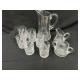 Etched Starburst Glasses & Pitcher