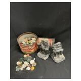 Vintage Butter-Nut Coffefe Tin w/Old Buttons, &