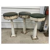26" Antique Enameled Swivel Barstools