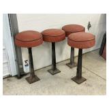 30" Antique Metal Swivel Barstools