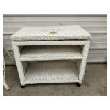 Wicker Swivel Top TV Stand