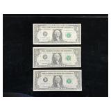 Sequential 1974 One Dollar Bills