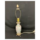 Chinese Vintage Rose Porcelain Lamp
