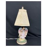 Vintage Angel Table Lamp w/ Lithophane Style Shade