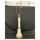 Vintage White Milk Glass Fluted Column Lamp