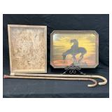 Shadow Bow, Framed Horse Picture & Canes