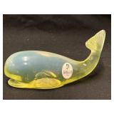 Fenton  Yellow Whale Paperweight