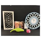Books, Handheld Vacuum & Clock