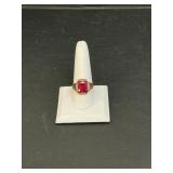 10K Gold Ruby Red Ring