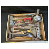 Hammers, Pry Bar, Clamp, Wire Brush & Hack Saw