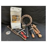 Fly Leg Wraps, Vintage Oil Can, Chimney Ring &