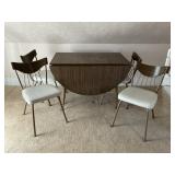 MCM Drop-Leaf Table w/Matching Vinyl Chairs