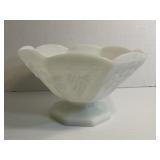 Large Vintage Milk Glass Fruit Bowl