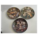 Lot of 3 Vintage Cat Collector Plates