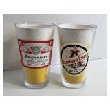 Lot of 2 Budweiser Beer Glasses