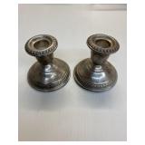 2 Crown sterling weighted candle holders