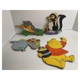 Lot of 4 Winnie The Pooh 1960s Wall Hangers