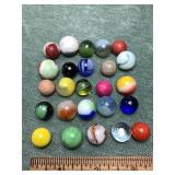 25 Mixed Bag of marbles 1/2" to 3/4"