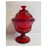 Vintage Red Carnival Glass Candy Dish