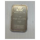 RMC (Republic) Silver Bar 1oz .999 Silver