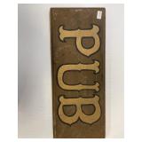 Wood PUB Sign
