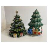 Lot of 2 Christmas Tree Music Boxes