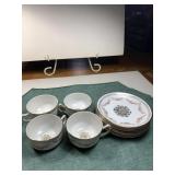 Homer Laughlin Empress Flower Pattern 4 cups