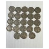 23 Indian head cents & buffalo nickles