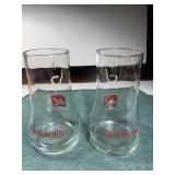 2 Uncola 7 Up Glasses