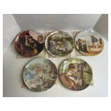 Lot of 5 Norman  Rockwell Collector Plates in box