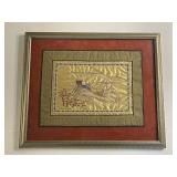 VIntage Chinese Tapestry Art Work Framed
