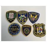 Vintage Lot of 6 Police / Sherif Patches