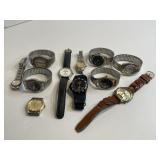Lot of 10 Vintage Mens Wrist Watches