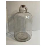 Vintage Large Glass Gallon Bottle With Cork