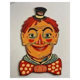 Antique 1930s Wooden Clown Head *Made In Holland