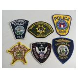 Vintage Lot of 6 Police/Sheriff Patches