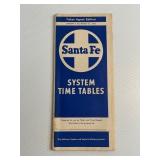 1955 Santa Fe System Time Tables Booklet