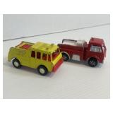 Lot of 2 Vintage Tootsie Toy Fire Trucks