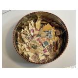 Tin Full of Antique USA Stamps Mixed