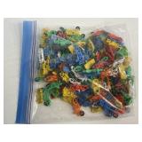 Large Lot of Vintage Tiny Plastic Cars / Bikes