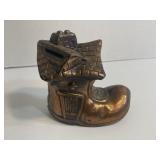 Vintage Brass Boot Home Coin Bank